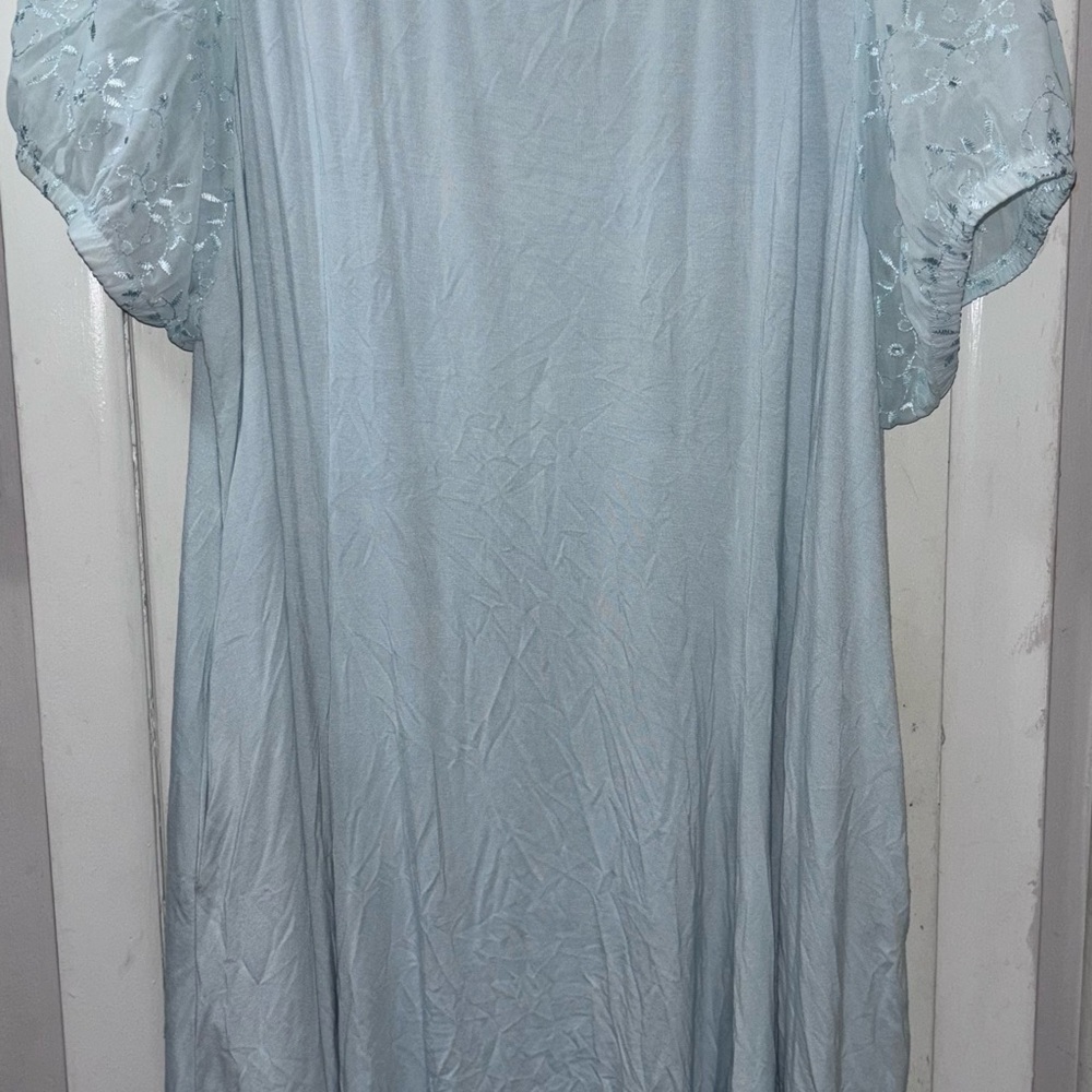 Light Blue Torrid  Dress with Sheer Sleeves